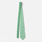 Preppy groene en roze trouw gingham pickleball stropdas (Achterkant)