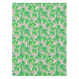 Preppy Groene Palm Boomroze | Tropisch Kustgebied Tafelkleed