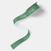 Preppy groene satijnen lint met naam (Achterkant)