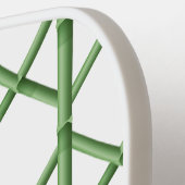 Preppy Groene Trellis Bamboe Patroon Monogram Pickleball Paddle (Links Detail)