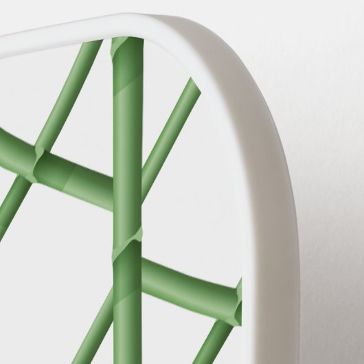 Preppy Groene Trellis Bamboe Patroon Monogram Pickleball Paddle (Links Detail)