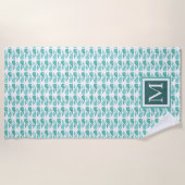 Preppy Groene Walvis ⎥ Monogram Strandlaken (Voorkant)