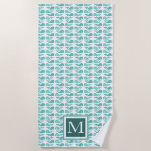 Preppy Groene Walvis ⎥ Monogram Strandlaken