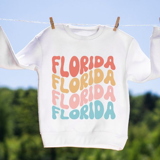Preppy Groovy Retro Florida Typography Trendy Trui