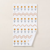 Preppy Groovy Stripe Tulp Bloempatroon Bad Handdoek (Handdoek)