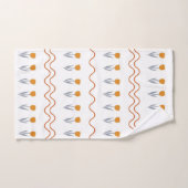 Preppy Groovy Stripe Tulp Bloempatroon Bad Handdoek (Handdoek)