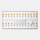Preppy Groovy Stripe Tulp Bloempatroon Bureaumat (Keyboard & Muis)