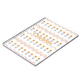 Preppy Groovy Stripe Tulp Bloempatroon Notitieboek (Linkerzijde)