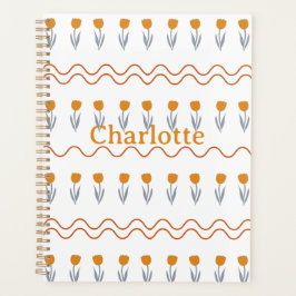 Preppy Groovy Stripe Tulp Bloempatroon Planner