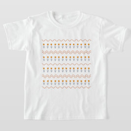 Preppy Groovy Stripe Tulp Bloempatroon T-shirt