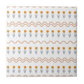 Preppy Groovy Stripe Tulp Bloempatroon Tegeltje (Voorkant)