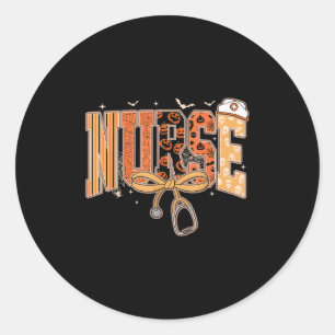 Preppy Halloween Spooky Nurse Coquette Bow Stethos Ronde Sticker