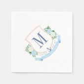 Preppy Hand geschilderd Kustmonogram Baby shower Servet (Voorkant)