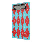 Preppy Hand-Gesteven Argyle – Rood & Turkoois Mini Klembord (Angled2)