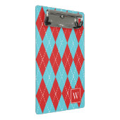 Preppy Hand-Gesteven Argyle – Rood & Turkoois Mini Klembord (Schuin)