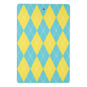 Preppy Hand-Gestikte Argyle – Geel & Turkoois Mini Klembord (Achterkant)