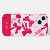 Preppy Hand Getekende Coquette Roze Rode Strikken Case-Mate iPhone Case (Achterkant (horizontaal))
