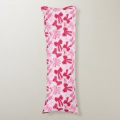 Preppy Hand Getekende Coquette Roze Rode Strikken Lichaamskussen (Voorkant Verticaal)