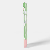 Preppy Hand Getekende Hortensia Roze Groene Frame Case-Mate iPhone Case (Achterkant / Links)