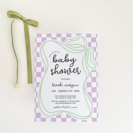 Preppy Hand getrokken boog genderneutraal Baby sho Kaart