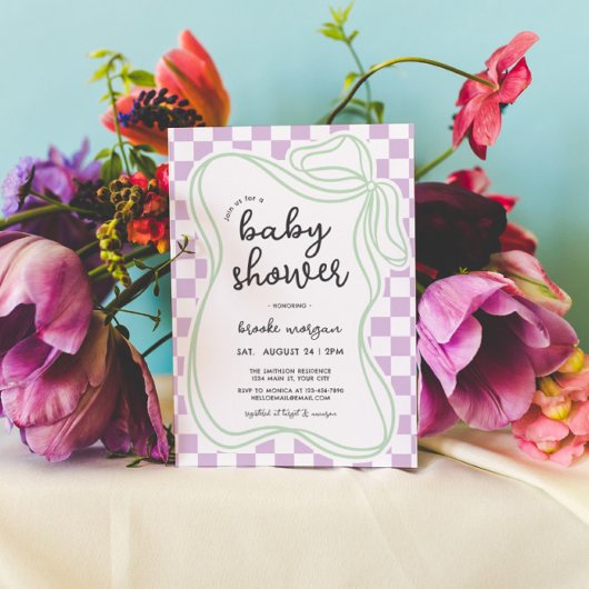 Preppy Hand getrokken boog genderneutraal Baby sho Kaart