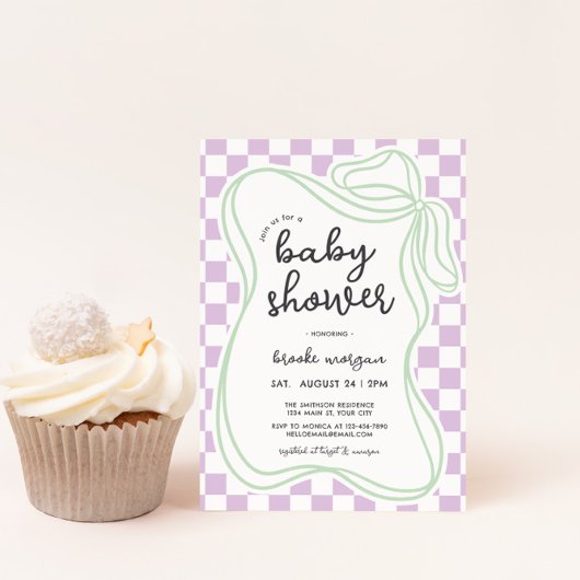 Preppy Hand getrokken boog genderneutraal Baby sho Kaart