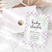 Preppy Hand getrokken boog genderneutraal Baby sho Kaart