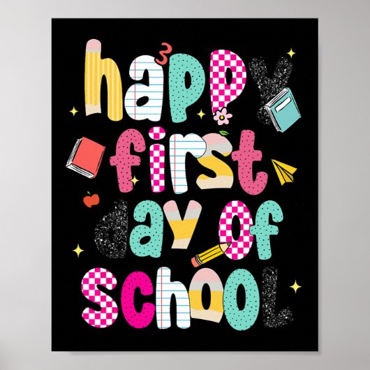 Preppy Happy Eerste Dag Van School Poster (Voorkant)