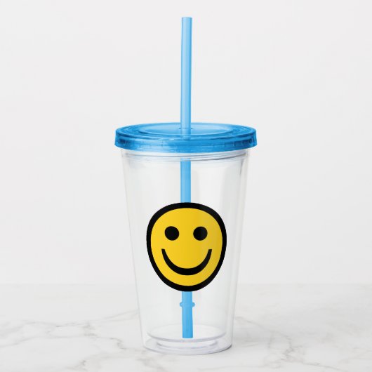 Preppy Happy Face Acrylic Tumbler Acryl Drinkbeker (Voorkant)