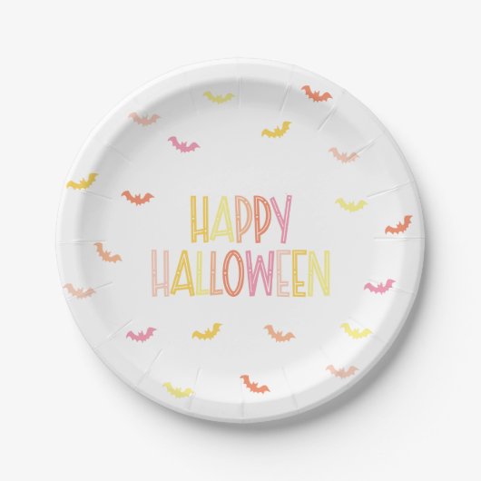 Preppy Happy Halloween Papieren Bordje (Voorkant)