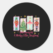 Preppy Have Yourself A Merry Christmas Nutcracker  Ronde Sticker (Voorkant)