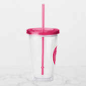Preppy Heart Happy Face Acrylic Tumbler Acryl Drinkbeker (Rechts)