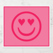 Preppy Heart Happy Face Sparkling Wijnetiket (Enkel label)