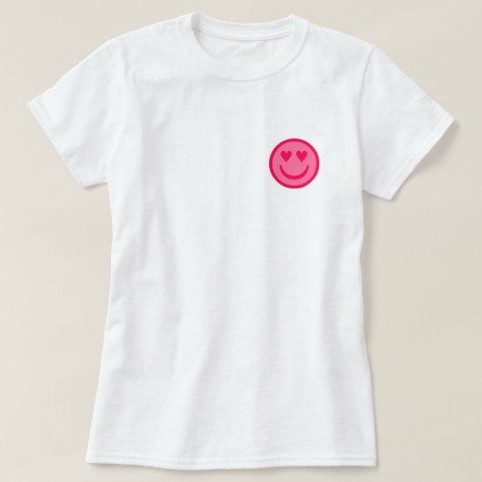 Preppy Heart Happy Face T-Shirt (Design voorkant)
