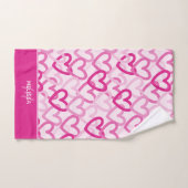 Preppy Hearts Pink Bad Handdoek (Handdoek)