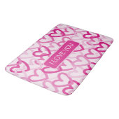 Preppy Hearts Pink Badmat (Gekanteld)