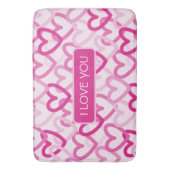 Preppy Hearts Pink Badmat (Voorkant Verticaal)