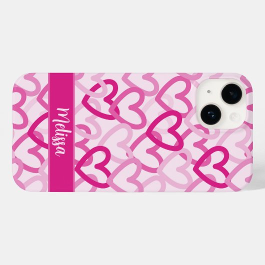 Preppy Hearts Pink Case-Mate iPhone Case (Achterkant (horizontaal))