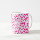 Preppy Hearts Pink Koffiemok (Voorkant rechts)