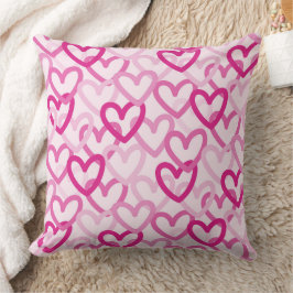 Preppy Hearts Pink Kussen