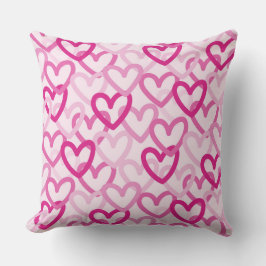 Preppy Hearts Pink Kussen