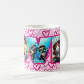 Preppy Hearts Pink - LOVE Koffiemok (Voorkant rechts)