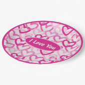 Preppy Hearts Pink Papieren Bordje (Gekanteld)