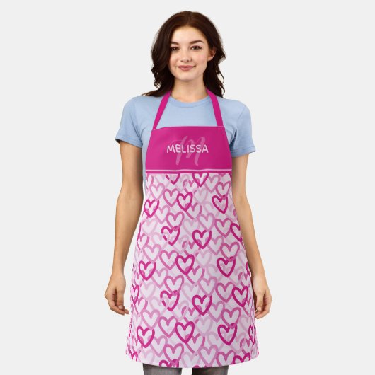 Preppy Hearts Pink Schort (Gedragen)