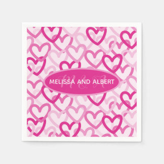 Preppy Hearts Pink Servet