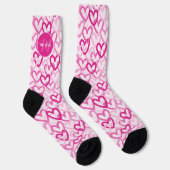 Preppy Hearts Pink Sokken (Rechts)