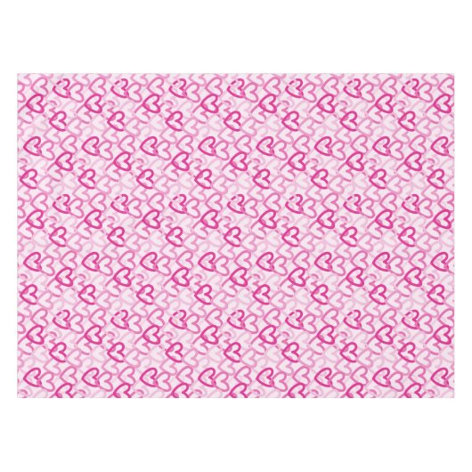Preppy Hearts Pink Tafelkleed (Voorkant (Horizontaal))
