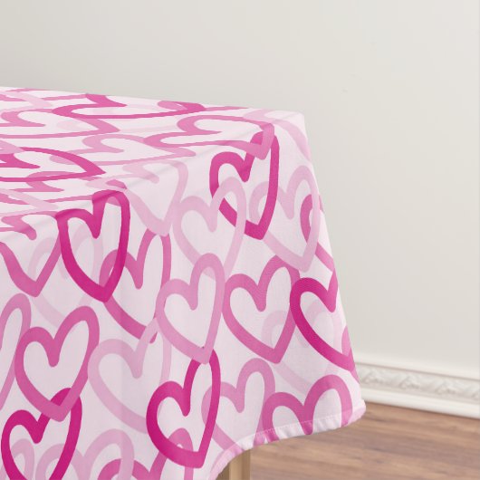 Preppy Hearts Pink Tafelkleed (Voorbeeld)