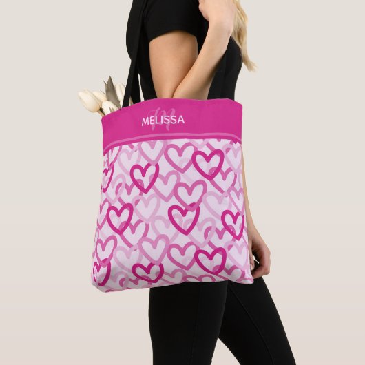Preppy Hearts Pink Tote Bag (Dichtbij)