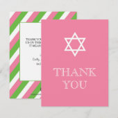 Preppy Hebrew - Hartelijk dank - Roze kaart (Voorkant / Achterkant)